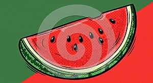 Stylized Watermelon Slice Illustration