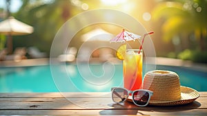 Sunny Oasis: Refreshing Drinks by the Poolside