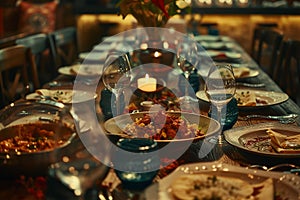 traditional mexican cuisine spread on restaurant table photo