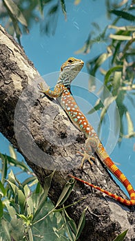 Vibrant image of Podarcis Siculus lizard, natures colorful marvel