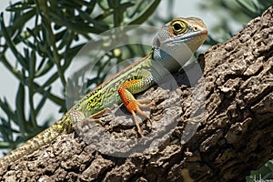 Vibrant image of Podarcis Siculus lizard, natures colorful marvel