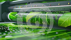 Green Leaf Pattern Printed by Large Format Printer