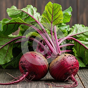 Fresh red beetroots isolated on transparent background