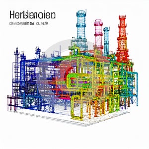 Vibrant Industrial Process Plant Schematic