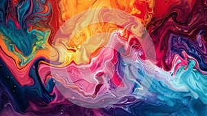 dynamic ink art, vibrant inky patterns twist and twirl on the abstract canvas, mesmerizing viewers with a dynamic photo