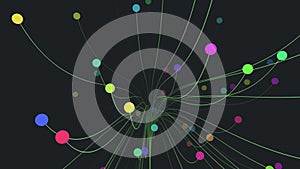 Vibrant interconnected dot network forms captivating web-like pattern