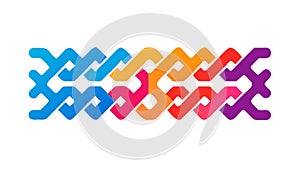 Vibrant Interlocking Chevron Pattern Vector Graphic, vector design Generative AI