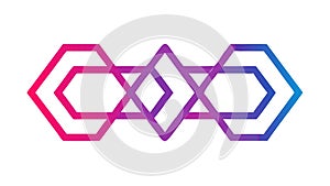 Vibrant Interlocking Hexagonal Abstract Pattern Design, vector design Generative AI