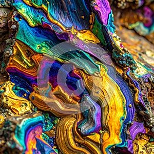 Vibrant Iridescent Mineral Abstract Texture