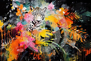 Vibrant Jungle Fever: Abstract Tiger Artwork