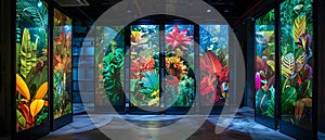 Vibrant Jungle Visions: An Audiovisual Art Experience. Concept Visual Art, Audio Experience, Jungle photo