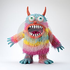 Vibrant Knitted Monster Toy With Detailed Costumes And Gigantic Scale