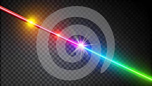 Vibrant Laser Pointer Beam on Transparent Background Generative AI