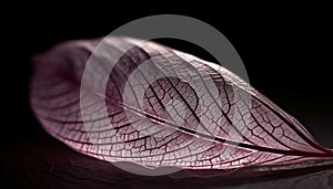 Vibrant leaf vein pattern in nature beauty generated by AI