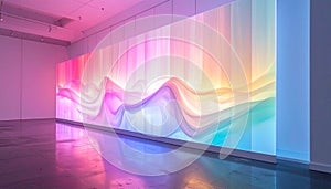 Vibrant Light Installation on a Modern LED Wall