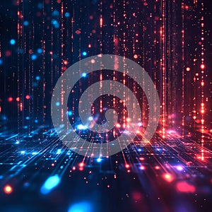 Vibrant light trails create a dynamic abstract background in digital space Generative AI
