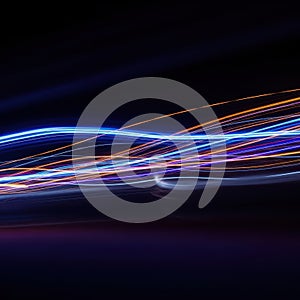 Vibrant light trails at night