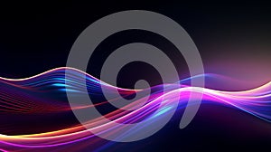 A vibrant light wave illuminating the darkness. Generative ai