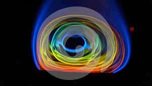 Vibrant Light Wave Vortex on Black Background