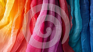 Vibrant Linen Fabric Spectrum Hanging