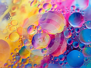 Vibrant Liquid Colors and Bubbles Abstract