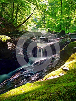 A vibrant little waterfall