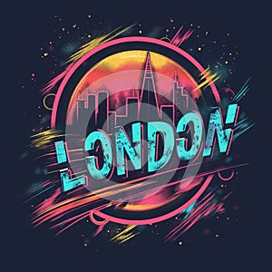 Vibrant london t-shirt graphic design