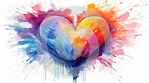 Vibrant Love: Heart-Shaped Rainbow Abstract Illustration
