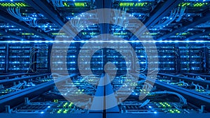 Data Center Server Room Rack Servers, Network Technology