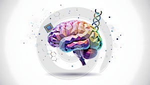 AI Brain Digital Mind, Genetic Code, Innovation