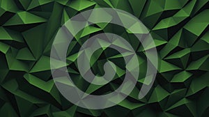 Vibrant low poly design featuring green and black triangles, perfect for modern background visuals and creative projects