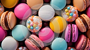 Vibrant Macarons on Table