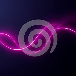Vibrant magenta neon wave graphic against a dark blue gradient background light glowing