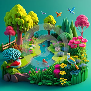 A Vibrant and Magnificent Garden Oasis, Made with Generative AI