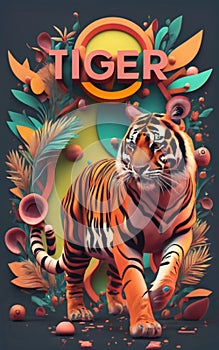Vibrant Majesty: The Colorful Tiger\'s Roar