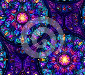 Vibrant Mandala Pattern Seamless JewelToned Design for Textile Background Use