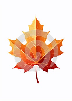 Vibrant Maple Leaf Vector Icon On White Background
