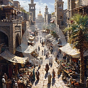 Vibrant Marketplace of the Middle East