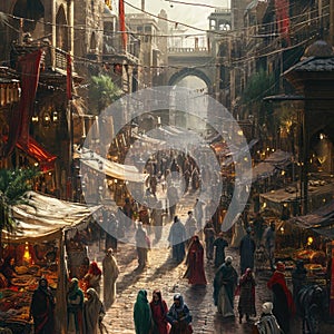 Vibrant Marketplace of the Middle East