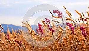 Vibrant meadow, yellow flowers, sunset nature beauty in summer generated by AI