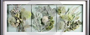 A vibrant medley of botanicals encased in a vibrant floral frame.. AI generation