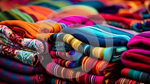 Vibrant mexican textiles. exploring the rich patterns of sarapes and huipils for sale