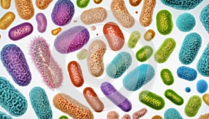 Vibrant Microorganisms - A colorful array of bacteria and viruses
