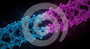 Vibrant microscopic connection on black