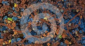 Vibrant Microscopic Interconnected Network Abstract