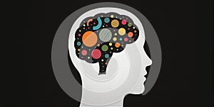 A vibrant mind bursts with creativity, imagination flowing freely, shaping ideas into unique visions and innovative concepts photo
