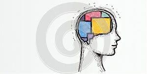 A vibrant mind bursts with creativity, imagination flowing freely, shaping ideas into unique visions and innovative concepts photo