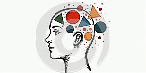 A vibrant mind bursts with creativity, imagination flowing freely, shaping ideas into unique visions and innovative concepts photo