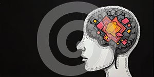 A vibrant mind bursts with creativity, imagination flowing freely, shaping ideas into unique visions and innovative concepts photo