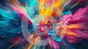 A vibrant mix of colors erupts in a frenzy creating a beautiful abstract explosion